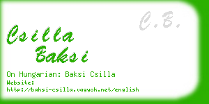 csilla baksi business card